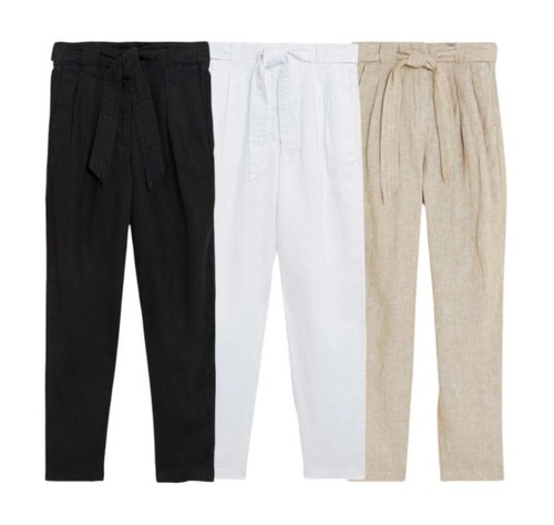 Linen tapered trousers - m&s,