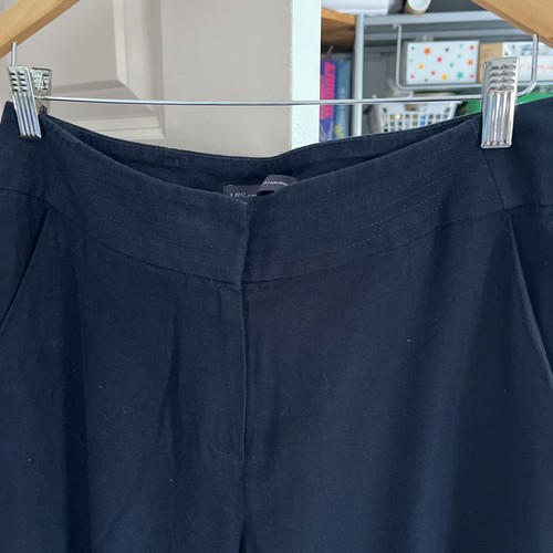 Navy blue linen trousers - m&s,