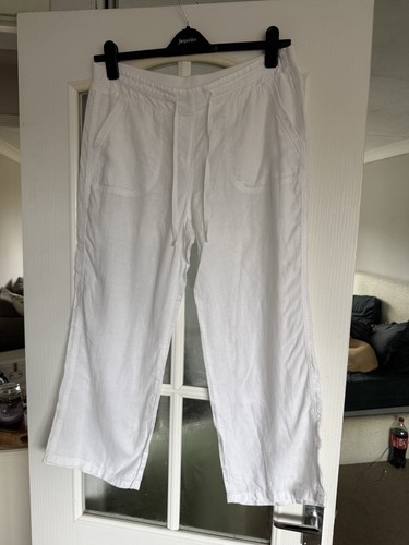 Pure linen white trousers - linen,