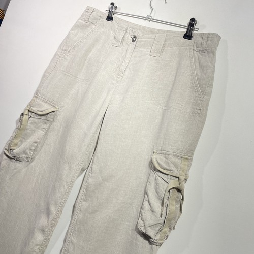 Linen cargo trousers - linen,