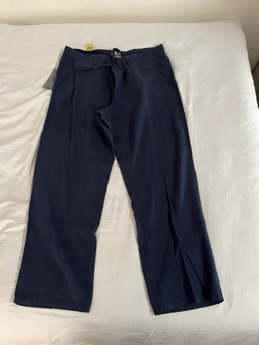 Men navy linen trousers - m&s,