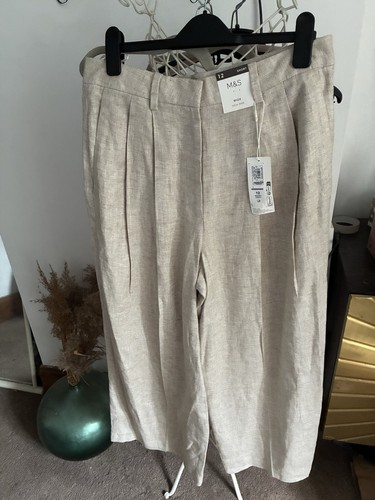 Beige linen wide - m&s,