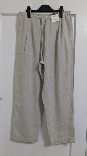 Tapered linen rich dress - m&s,