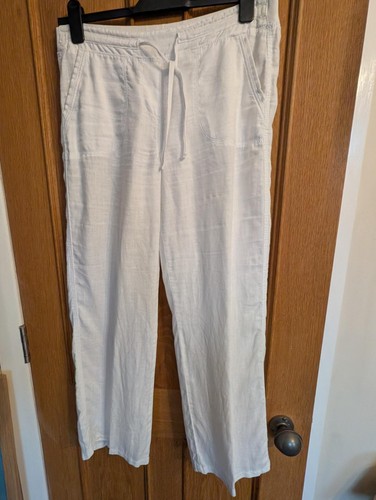 White linen trousers size - m&s,