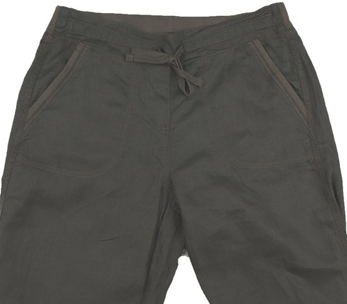 Green linen trousers - m&s,