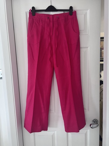 Pink linen trousers 12 - pink,