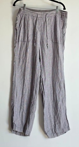 Linen striped trousers - linen,